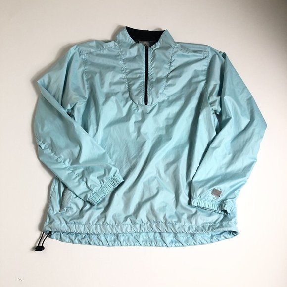 NIKE Women's Size L 12-14 Running Blue 1/4 Zip Windbreaker‎ Jacket I11 - Picture 1 of 6